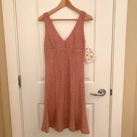 No Appt. Necessary V-Neck Knit Sleeveless Dress Lined Soft Pink Size Medium - Picture 2 of 12